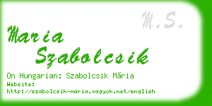 maria szabolcsik business card